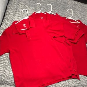 Red collared shirt